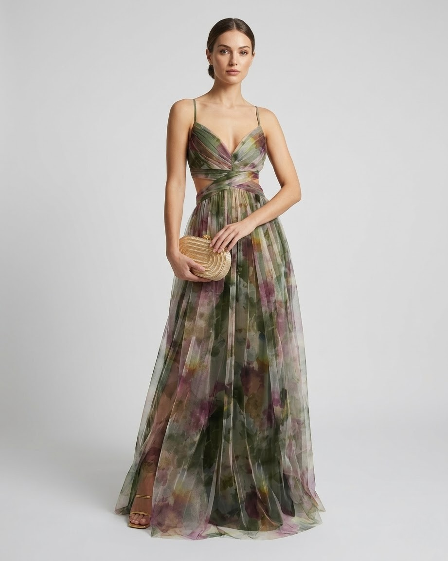 Giselle | Robe Longue Fleurie en Mousseline