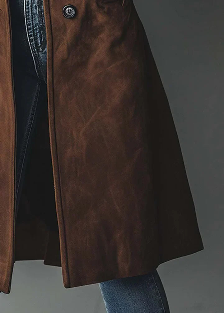 DELACROIX | MANTEAU ÉLÉGANT À TEXTURE SUÉDÉE