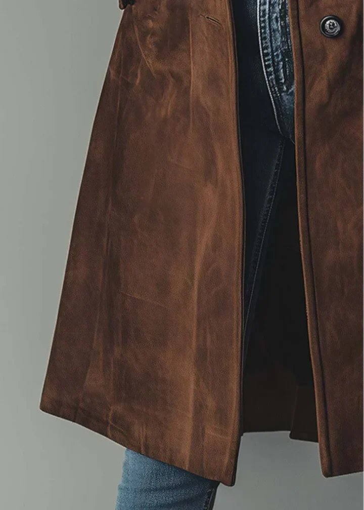 DELACROIX | MANTEAU ÉLÉGANT À TEXTURE SUÉDÉE