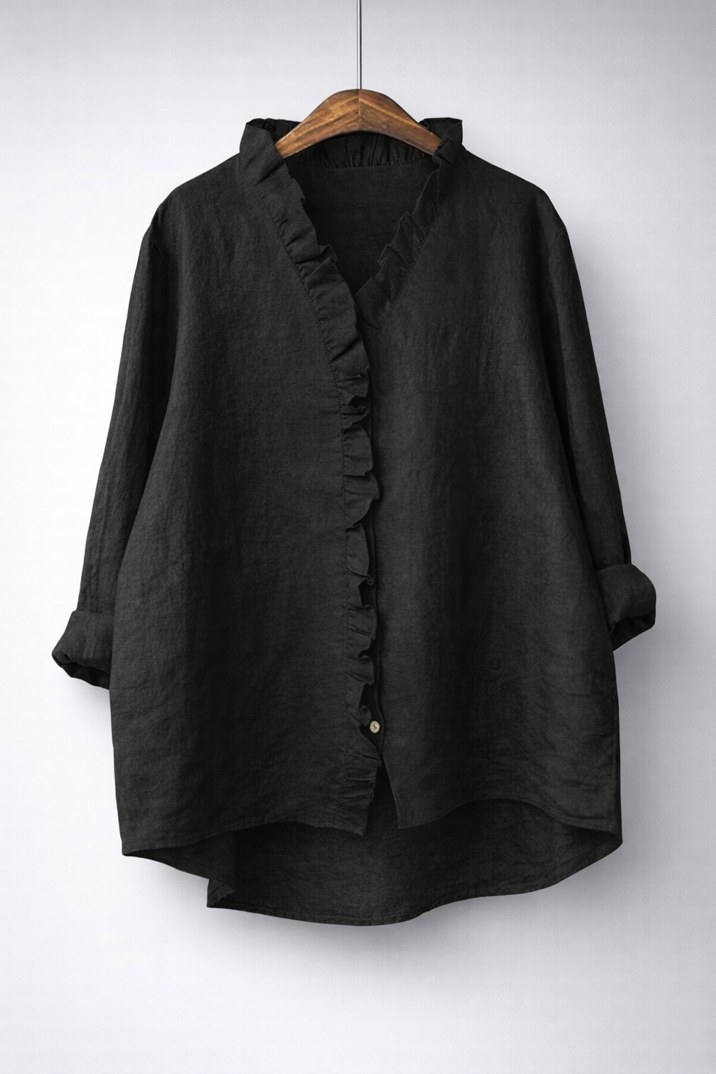 Sanelle | Chemise Élégante à Volants en Coton et Lin
