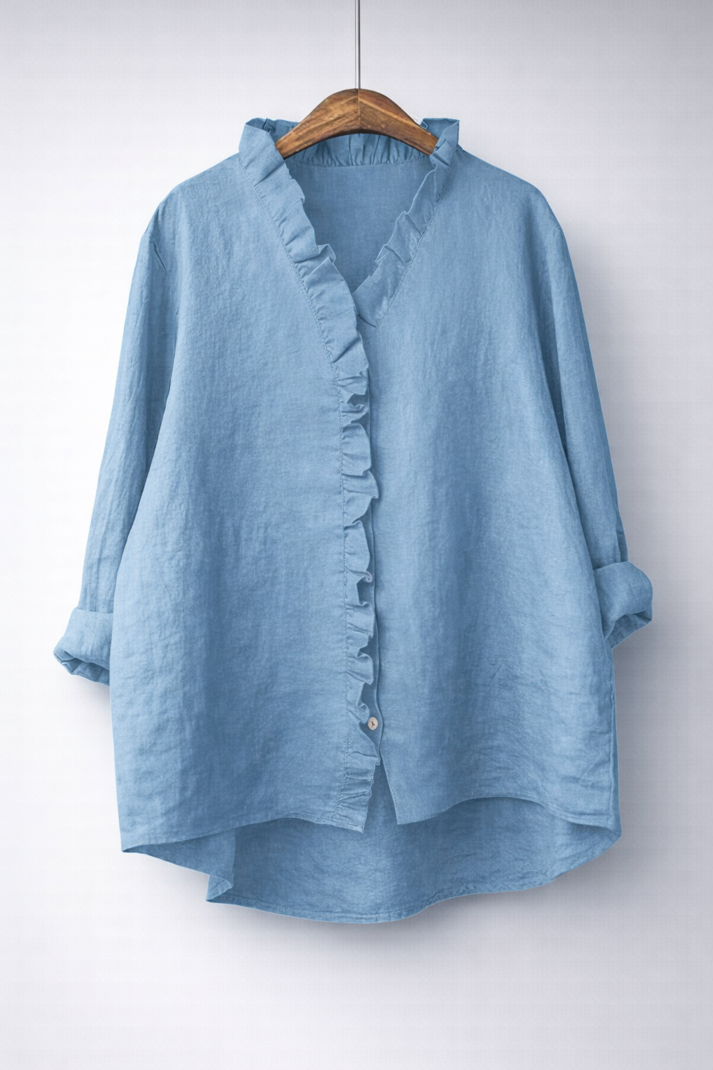 Sanelle | Chemise Élégante à Volants en Coton et Lin