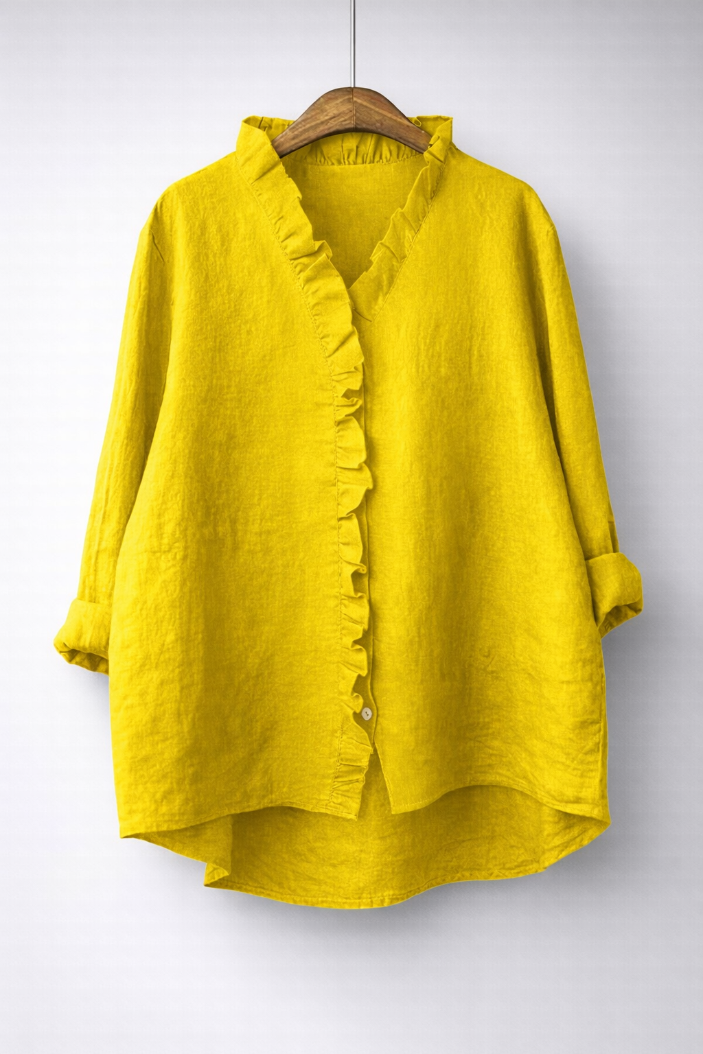 Sanelle | Chemise Élégante à Volants en Coton et Lin