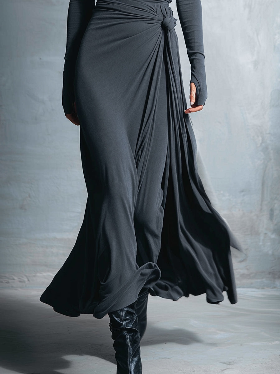 Vittoria ∙ Robe maxi avec nœud latéral
