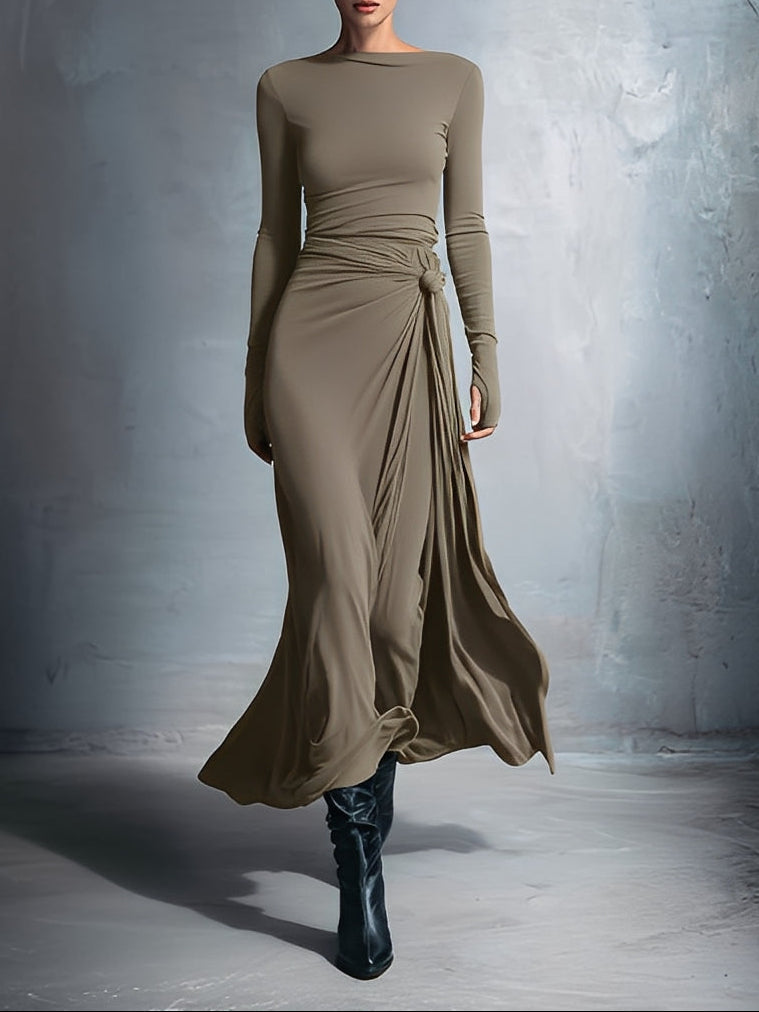 Vittoria ∙ Robe maxi avec nœud latéral