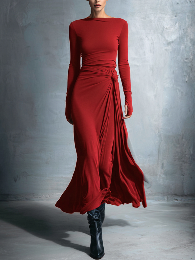 Vittoria ∙ Robe maxi avec nœud latéral