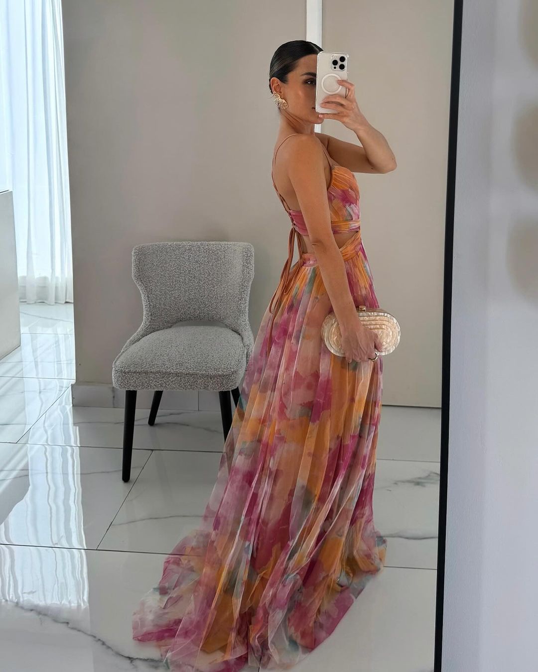 Giselle | Robe Longue Fleurie en Mousseline