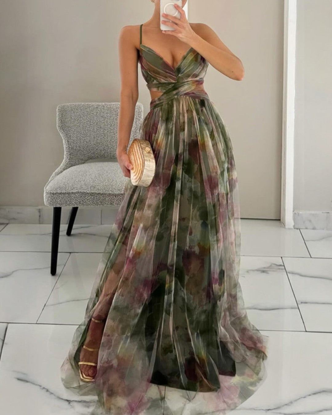 Giselle | Robe Longue Fleurie en Mousseline