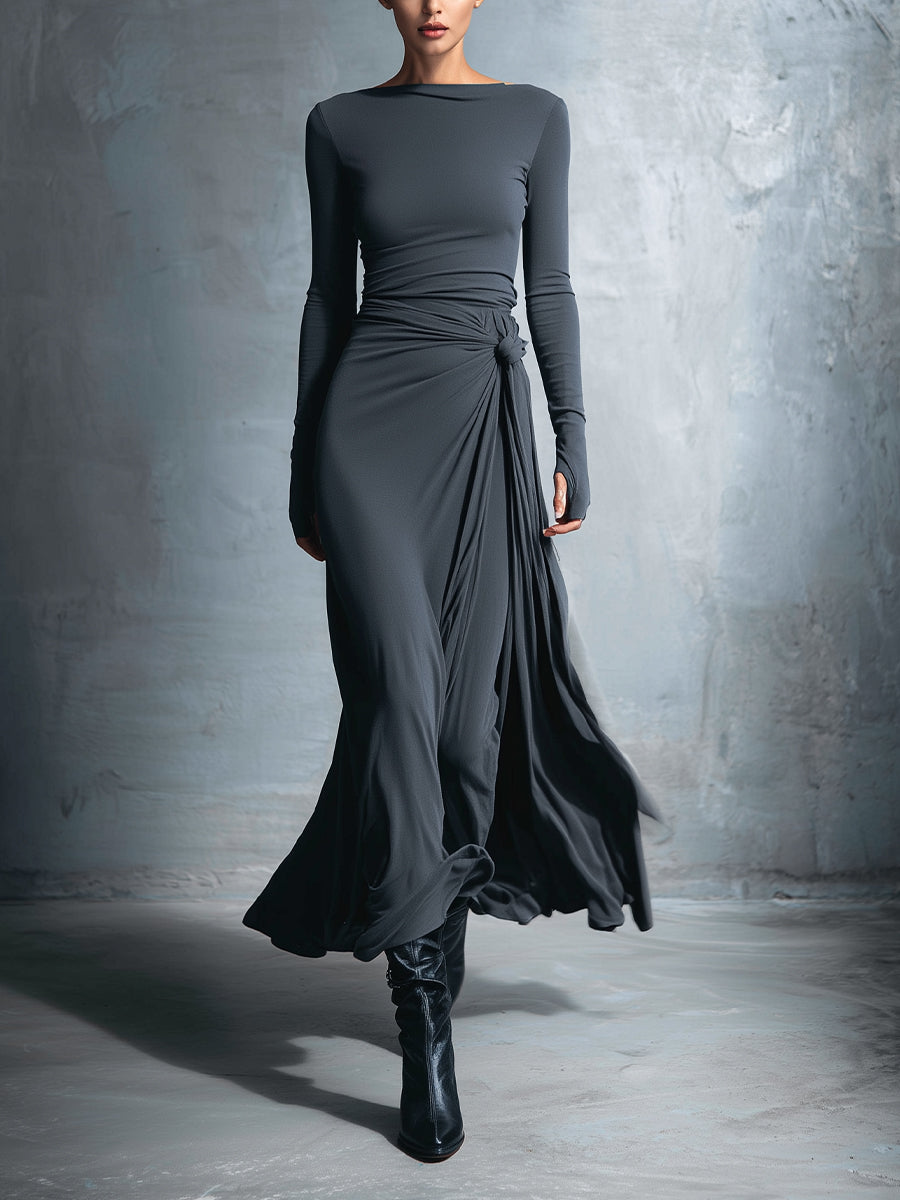 Vittoria ∙ Robe maxi avec nœud latéral