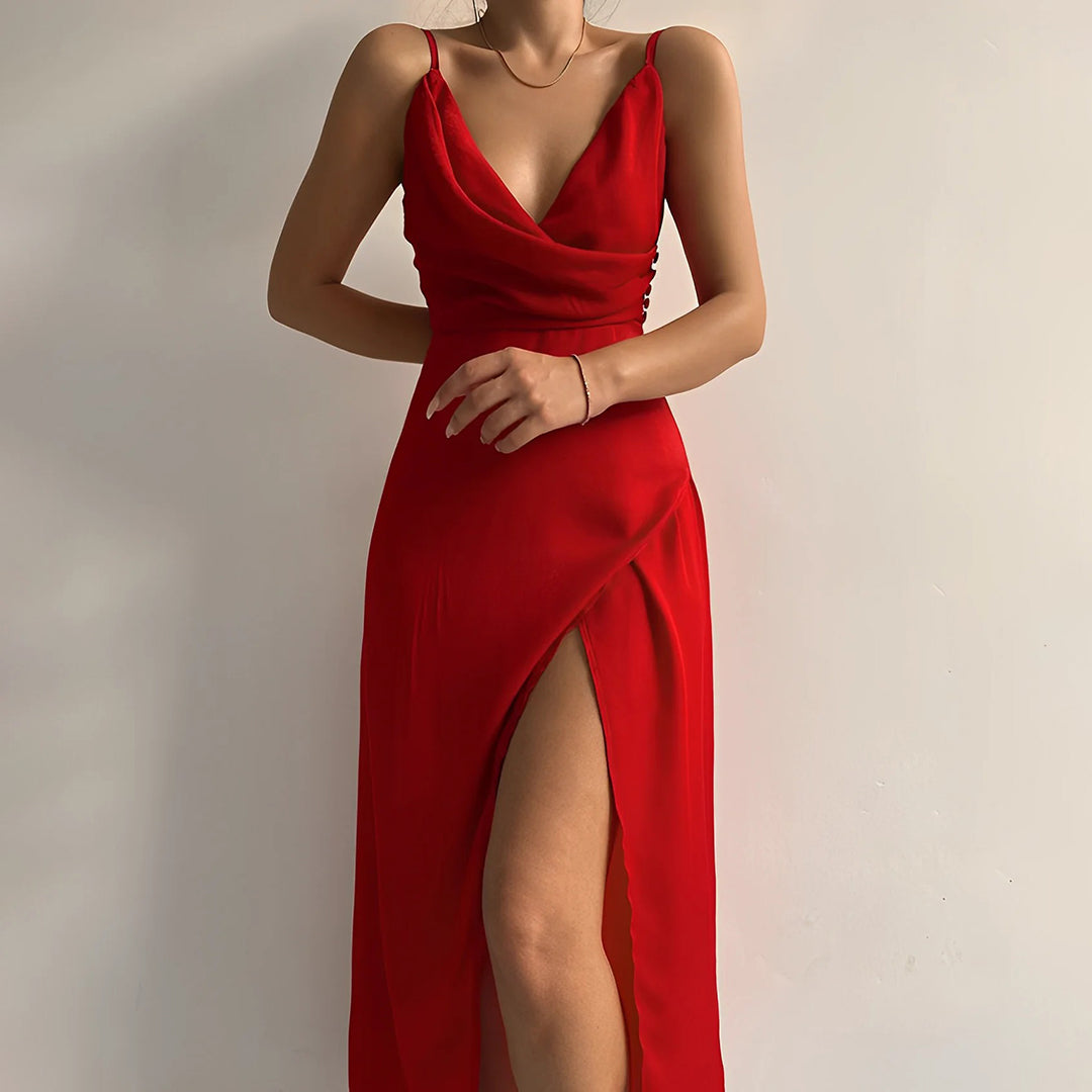 Camille | Robe de soirée maxi à décolleté croisé pour Femme