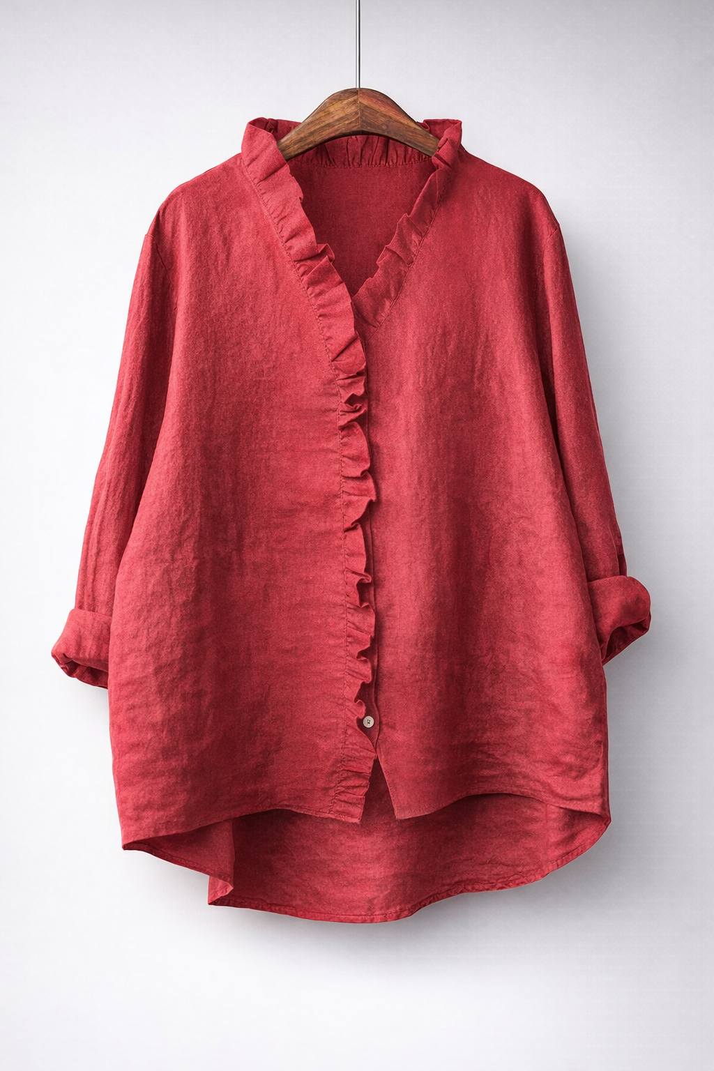 Sanelle | Chemise Élégante à Volants en Coton et Lin