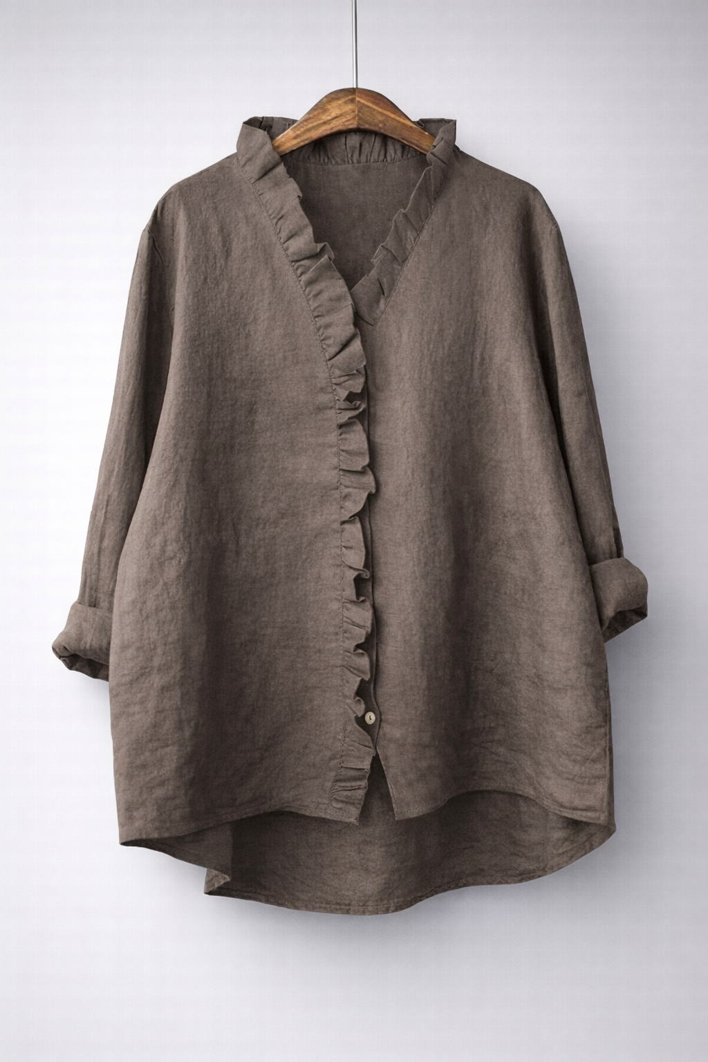 Sanelle | Chemise Élégante à Volants en Coton et Lin