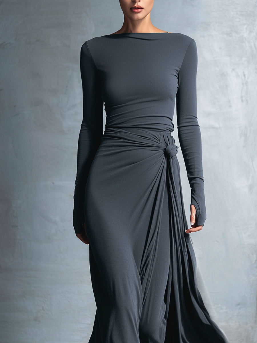 Vittoria ∙ Robe maxi avec nœud latéral